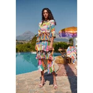 CELIA B Sun Dress in Multi Size Large NWT